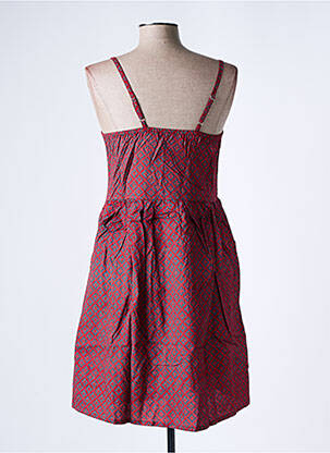 Robe courte col rond fines bretelles rouge BAMBOO'S femme