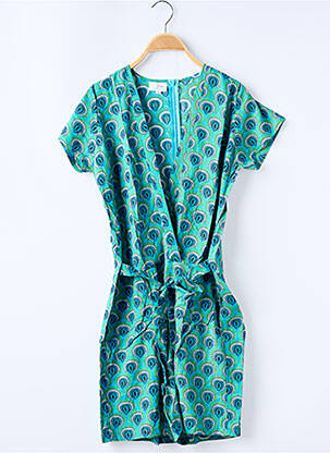 Combishort tissage popeline manches courtes bleu SINOE BY BAMBOO'S femme