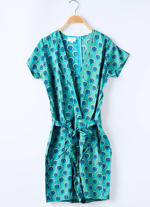 Combishort tissage popeline manches courtes bleu SINOE BY BAMBOO'S femme