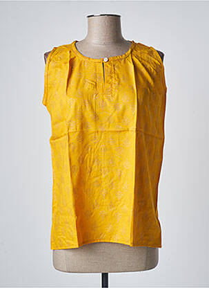 Top imprimé fantaisie sans manche jaune SINOE BY BAMBOO'S femme