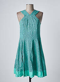 Robe mi-longue imprimé fantaisie fines bretelles bleu BAMBOO'S femme