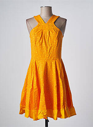 Robe mi-longue imprimé fantaisie fines bretelles orange BAMBOO'S femme