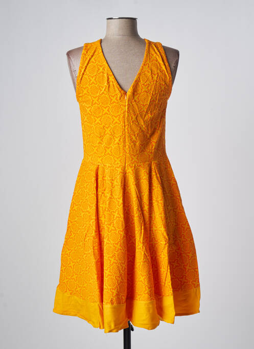 Robe mi-longue imprimé fantaisie fines bretelles orange BAMBOO'S femme