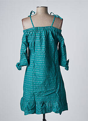 Robe mi-longue fines bretelles bleu BAMBOO'S femme