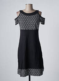 Robe mi-longue manches courtes manches courtes noir BAMBOO'S femme