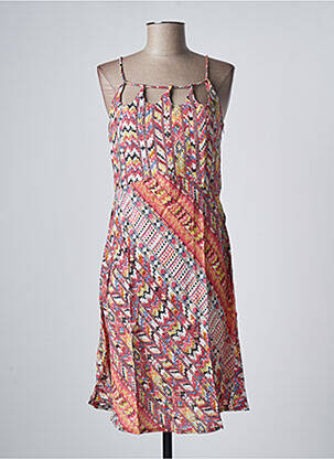 Robe mi-longue imprimé fantaisie fines bretelles orange SINOE BY BAMBOO'S femme