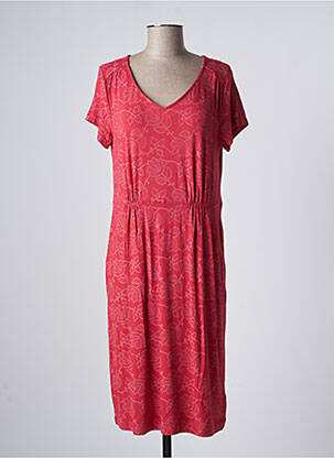 Robe mi-longue imprimé fleurs manches courtes rouge WHITE STUFF femme