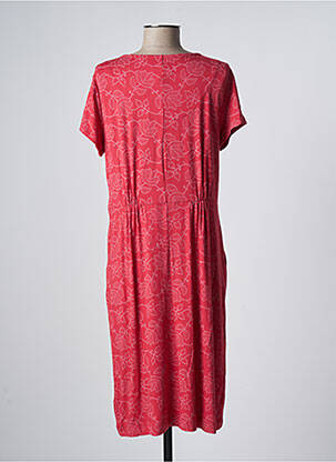Robe mi-longue imprimé fleurs manches courtes rouge WHITE STUFF femme