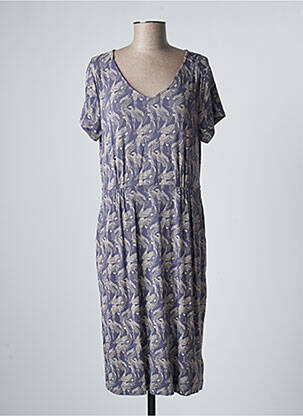 Robe mi-longue imprimé fantaisie manches courtes violet WHITE STUFF femme