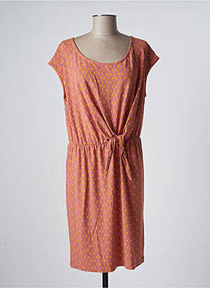 Robe mi-longue manches courtes manches courtes rose ZILCH femme