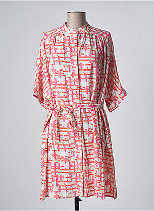 Robe courte coupe fluide manches courtes rose ZILCH femme