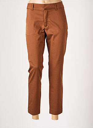 Pantalon 7/8 stretch taille normale marron KAFFE femme