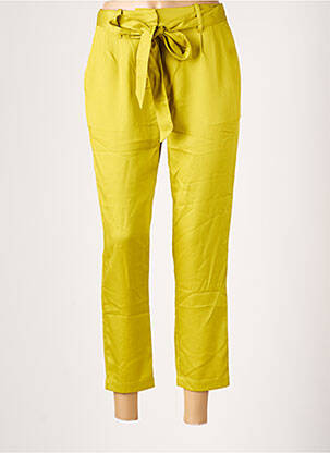 Pantalon 7/8 tissage popeline taille normale vert ZILCH femme