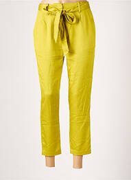 Pantalon 7/8 tissage popeline taille normale vert ZILCH femme
