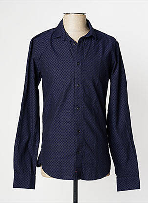 Chemise manches longues poignets boutonnés bleu MAISON SCOTCH homme