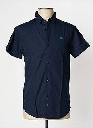 Chemise manches courtes coupe droite bleu MAISON SCOTCH homme
