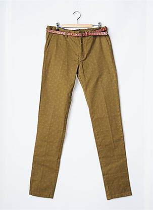Pantalon slim fermeture zippée sous rabat boutonné taille normale vert MAISON SCOTCH homme