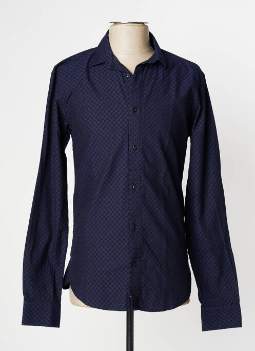 Chemise manches longues poignets boutonnés bleu MAISON SCOTCH homme