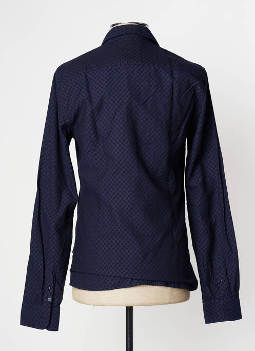 Chemise manches longues poignets boutonnés bleu MAISON SCOTCH homme