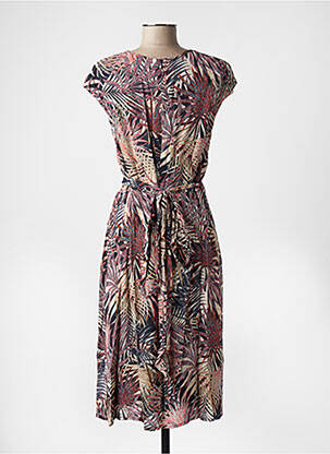 Robe mi-longue imprimé fantaisie manches courtes bleu ESPRIT femme