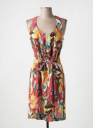 Robe mi-longue coupe fluide fines bretelles rouge C'EST BEAU LA VIE femme