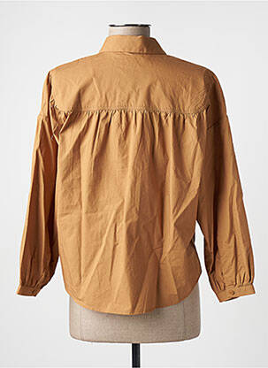 Chemisier tissage popeline manches longues beige ESPRIT femme