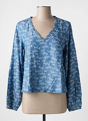 Blouse imprimé fleurs manches longues bleu ESPRIT femme