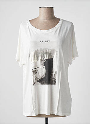Top tissage jersey manches courtes blanc ESPRIT femme