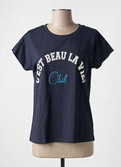 T-shirt bleu C'EST BEAU LA VIE pour femme seconde vue