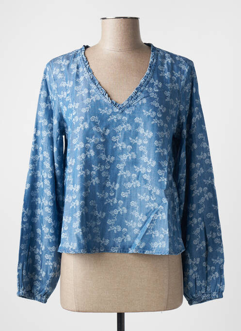 Blouse imprimé fleurs manches longues bleu ESPRIT femme