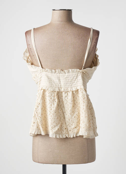 Top coupe cintrée fines bretelles beige VILA femme