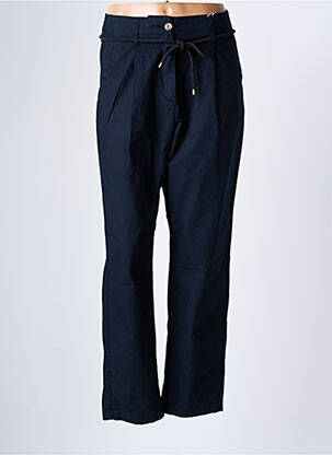 Pantalon chino tissage popeline taille haute bleu ESPRIT femme