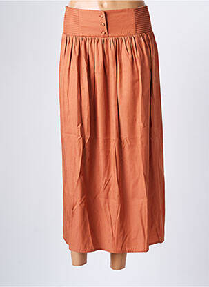Jupe longue taille haute marron C'EST BEAU LA VIE femme