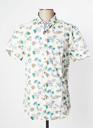 Chemise manches courtes imprimé fantaisie beige LEE COOPER homme