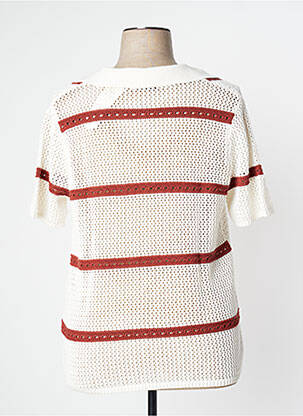 Pull coupe droite manches courtes beige ESPRIT femme