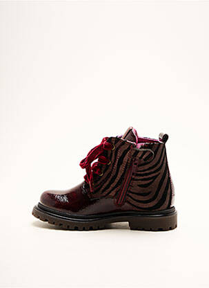 Bottines/boots tissage satiné talon bas violet LE OPH fille