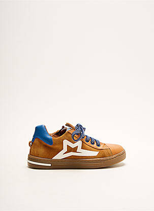 Baskets tissage satiné bout rond marron LE OPH garcon