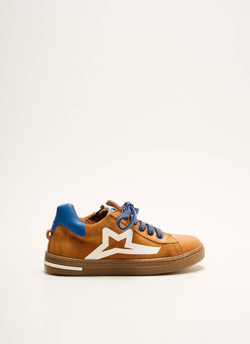 Baskets tissage satiné bout rond marron LE OPH garcon