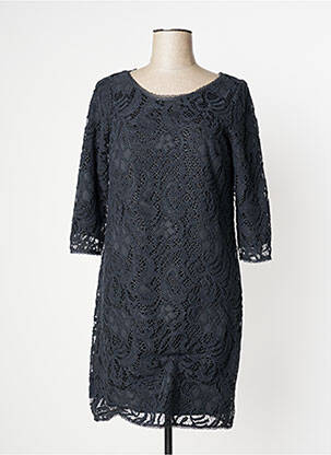 Robe mi-longue manches 3/4 manches 3/4 gris LA FEE MARABOUTEE femme