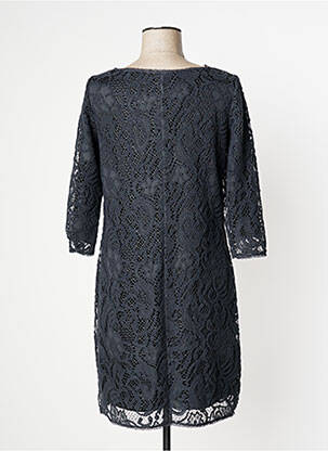 Robe mi-longue manches 3/4 manches 3/4 gris LA FEE MARABOUTEE femme
