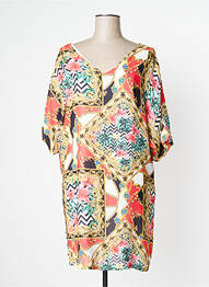 Robe mi-longue coupe fluide manches 3/4 blanc MISS TONIC femme