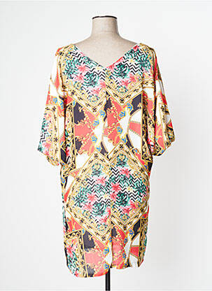 Robe mi-longue coupe fluide manches 3/4 blanc MISS TONIC femme