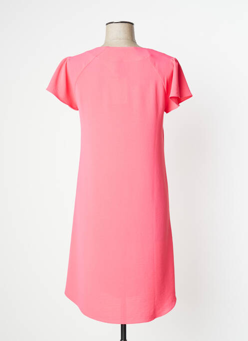 Robe mi-longue coupe fluide manches courtes rose TINTA STYLE femme