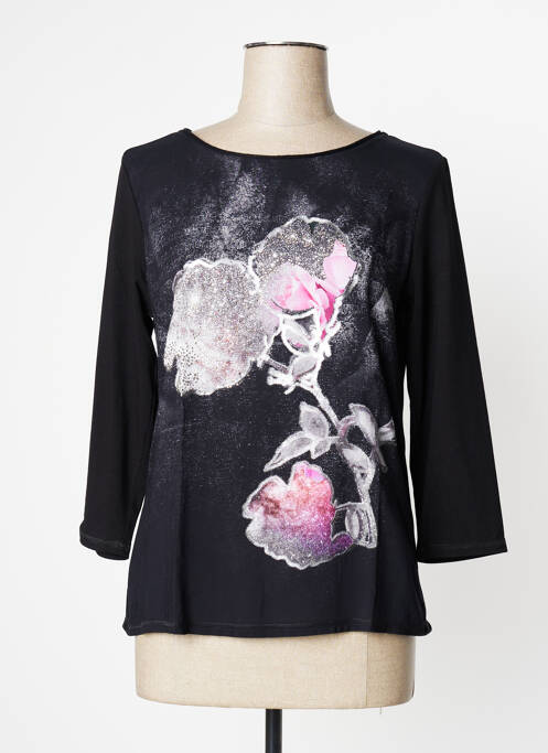 Top tissage jersey manches 3/4 noir LE COMTE femme