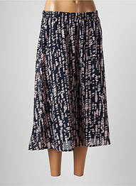 Jupe mi-longue bleu SIGNATURE femme
