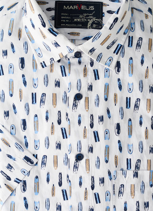 Chemise manches courtes blanc MARVELIS pour homme