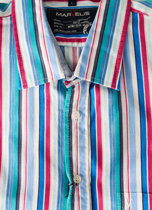 Chemise manches longues bleu MARVELIS pour homme