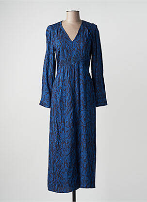 Robe longue manches longues manches longues bleu AN' GE femme