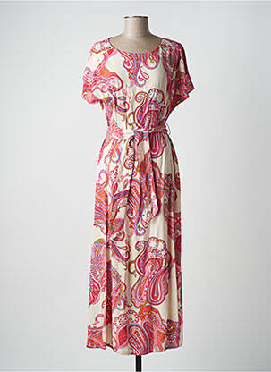 Robe longue manches courtes manches courtes rose BETTY BARCLAY femme