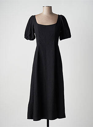 Robe mi-longue coupe évasée manches courtes noir TIFFOSI femme